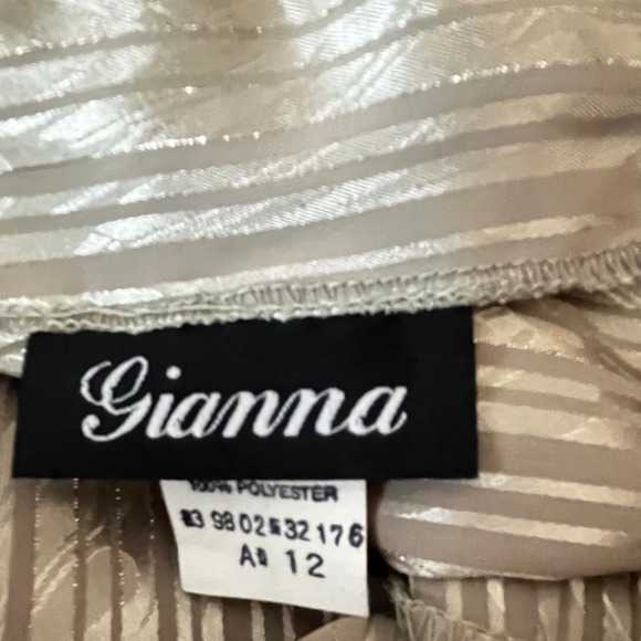 Vintage Gold Metallic Blouse Long Sleeve Cowl Neck Top Party Sparkly - Picture 13 of 14